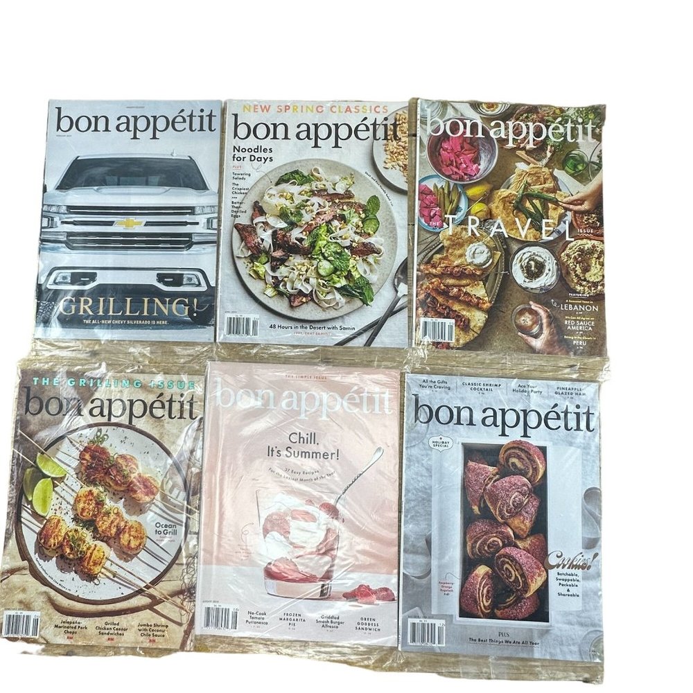 Bon Appetit 2019 Lot of 6 Magazines Jan, Feb, Mar, Apr, May, Jun/Jul, Aug NEW